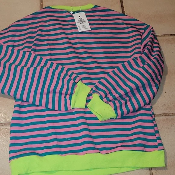 Oversized Striped Neon Sweater - Picture 14 of 14